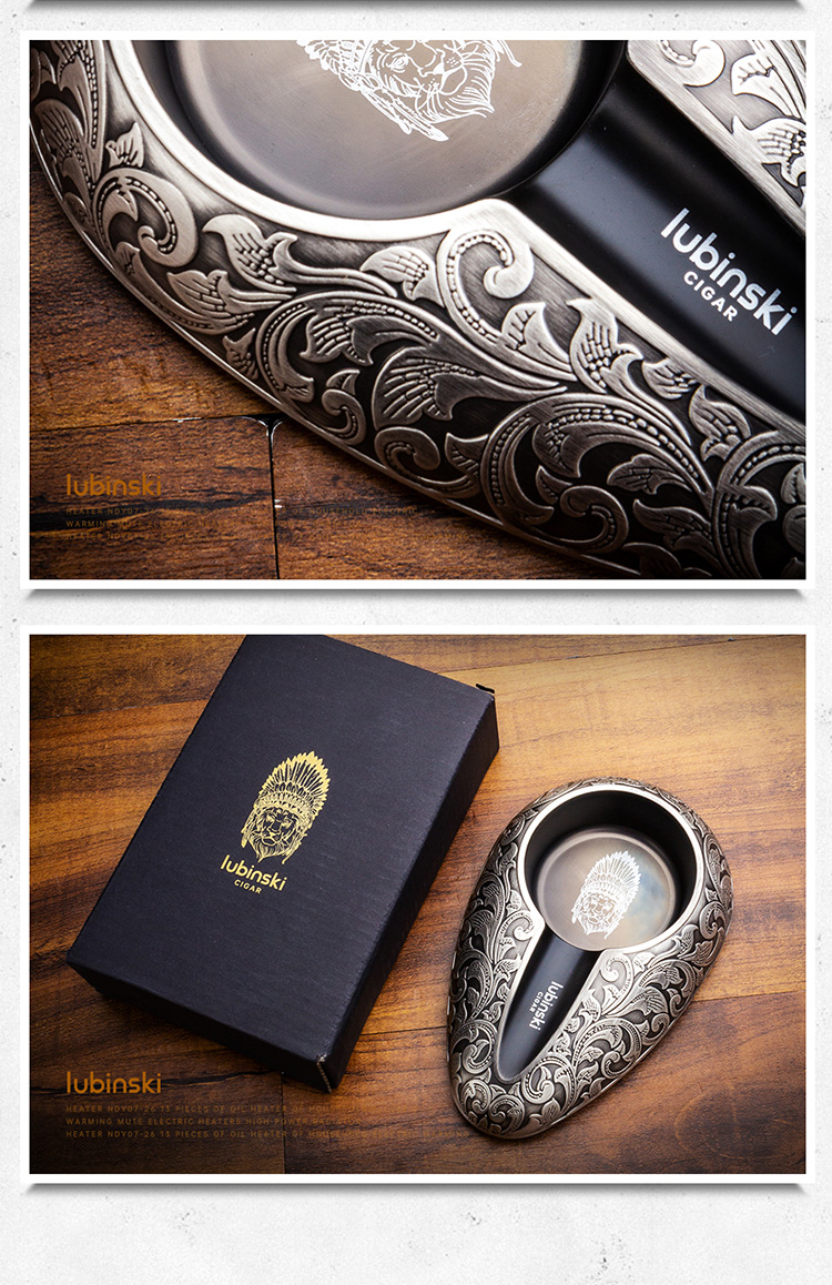 Lubinski 魯賓斯基 雕花水滴形金屬雪茄菸灰缸 菸灰缸|W Cigar Shop 雪茄配件 商品詳情 6