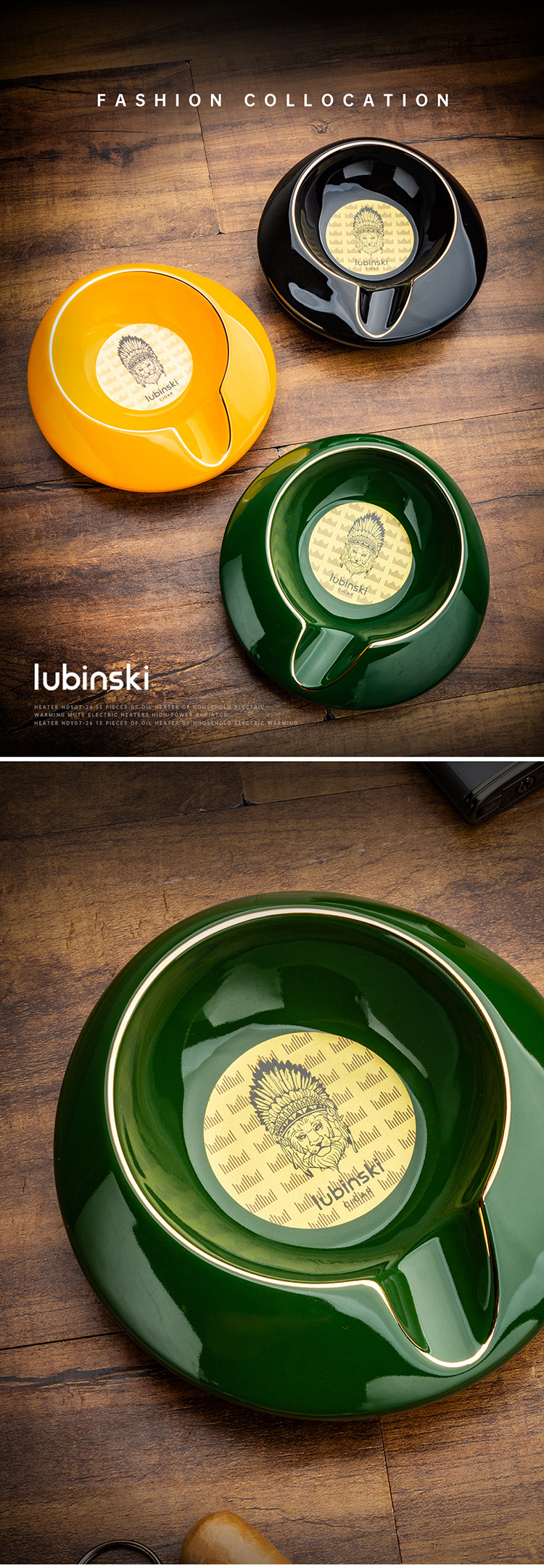 Lubinski 魯賓斯基 圓形陶瓷單槽雪茄菸灰缸 菸灰缸｜W Cigar Shop 雪茄配件 商品詳情 1