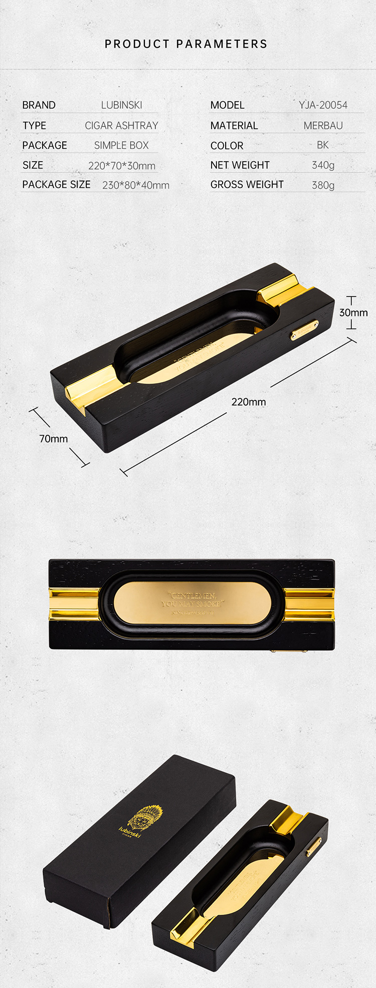 Lubinski 魯賓斯基 實木單槽雪茄菸灰缸 菸灰缸｜W Cigar Shop 雪茄配件 商品詳情 4