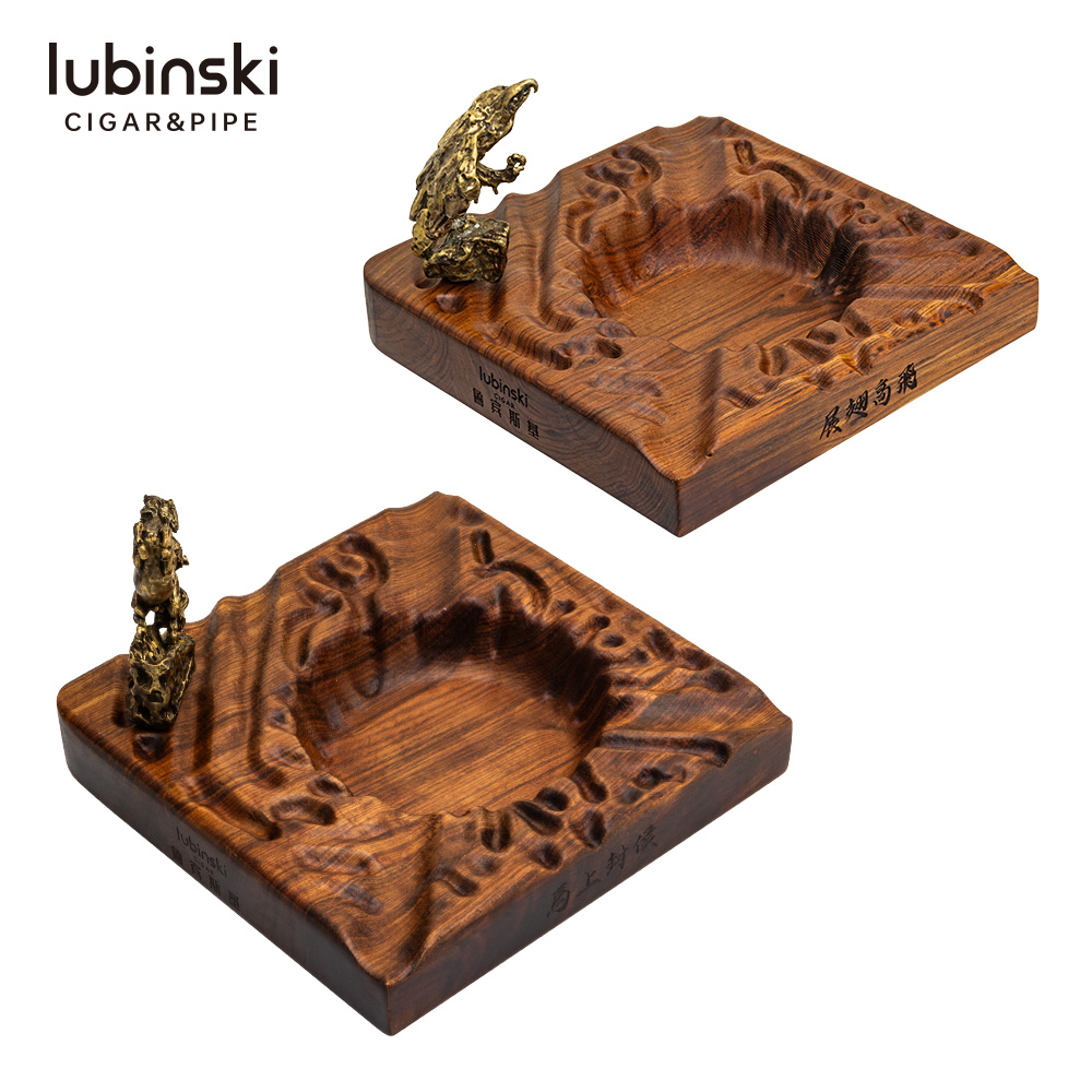 Lubinski 實木雕刻瑞獸雪茄菸灰缸