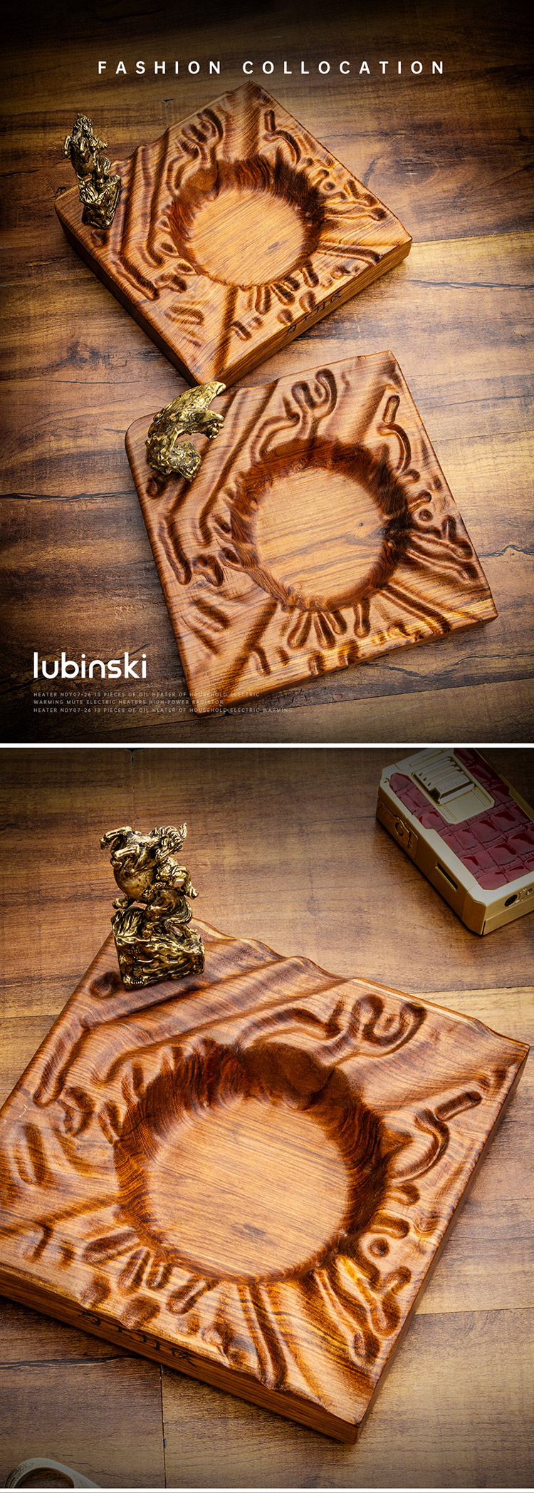 Lubinski 魯賓斯基 實木雕刻瑞獸雪茄菸灰缸 菸灰缸|W Cigar Shop 雪茄配件 商品詳情 1