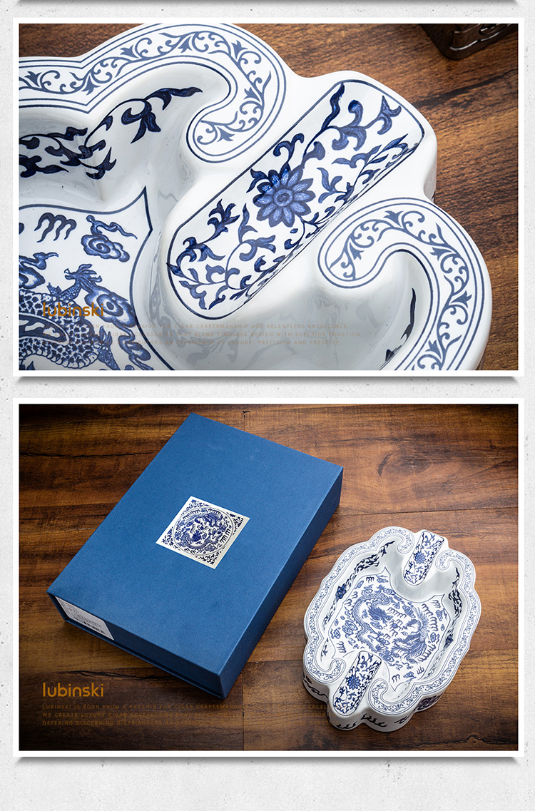Lubinski 魯賓斯基 青花瓷雪茄菸灰缸（YJA-20058） 菸灰缸｜W Cigar Shop 雪茄配件 商品詳情 6