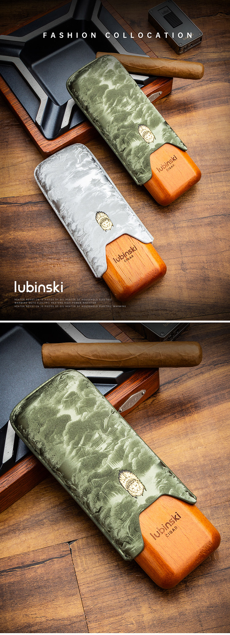 Lubinski 魯賓斯基 山水緞面木底雪茄套 收納 · 旅行盒|W Cigar Shop 雪茄配件 商品詳情 1