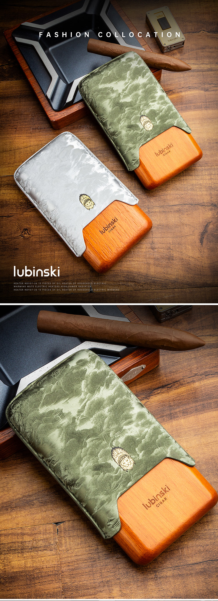 Lubinski 魯賓斯基 山水雲紋木底雪茄套 收納 · 旅行盒｜W Cigar Shop 雪茄配件 商品詳情 1