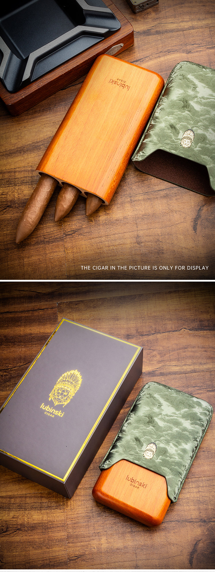 Lubinski 魯賓斯基 山水雲紋木底雪茄套 收納 · 旅行盒｜W Cigar Shop 雪茄配件 商品詳情 3