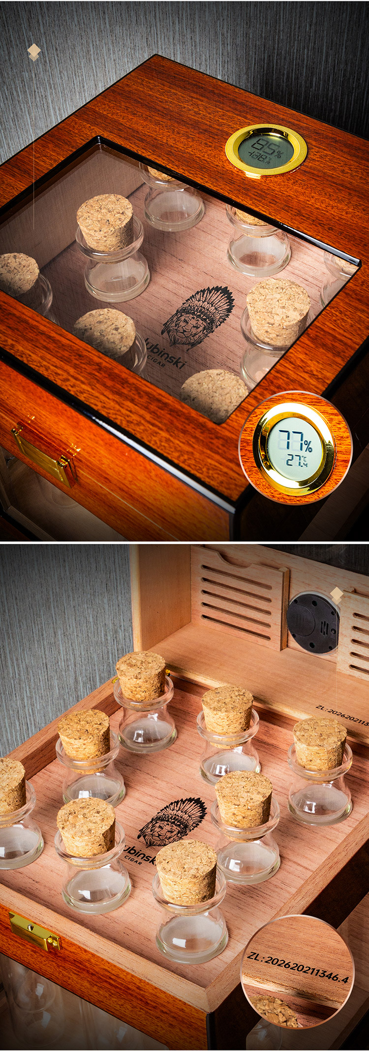 Lubinski 魯賓斯基 木質透視展示雪茄醇化櫃 保濕櫃 · 恆溫箱｜W Cigar Shop 雪茄配件 商品詳情 2