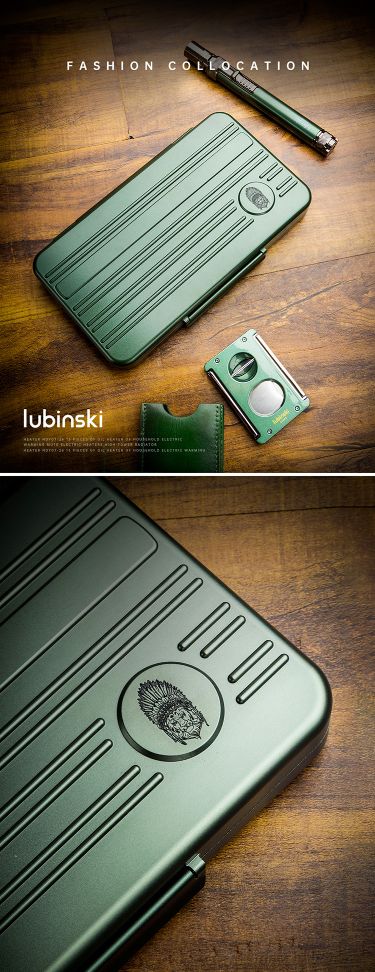 Lubinski 魯賓斯基 軍風旅行雪茄工具套裝（鋁盒） 配件禮盒｜W Cigar Shop 雪茄配件 商品詳情 1