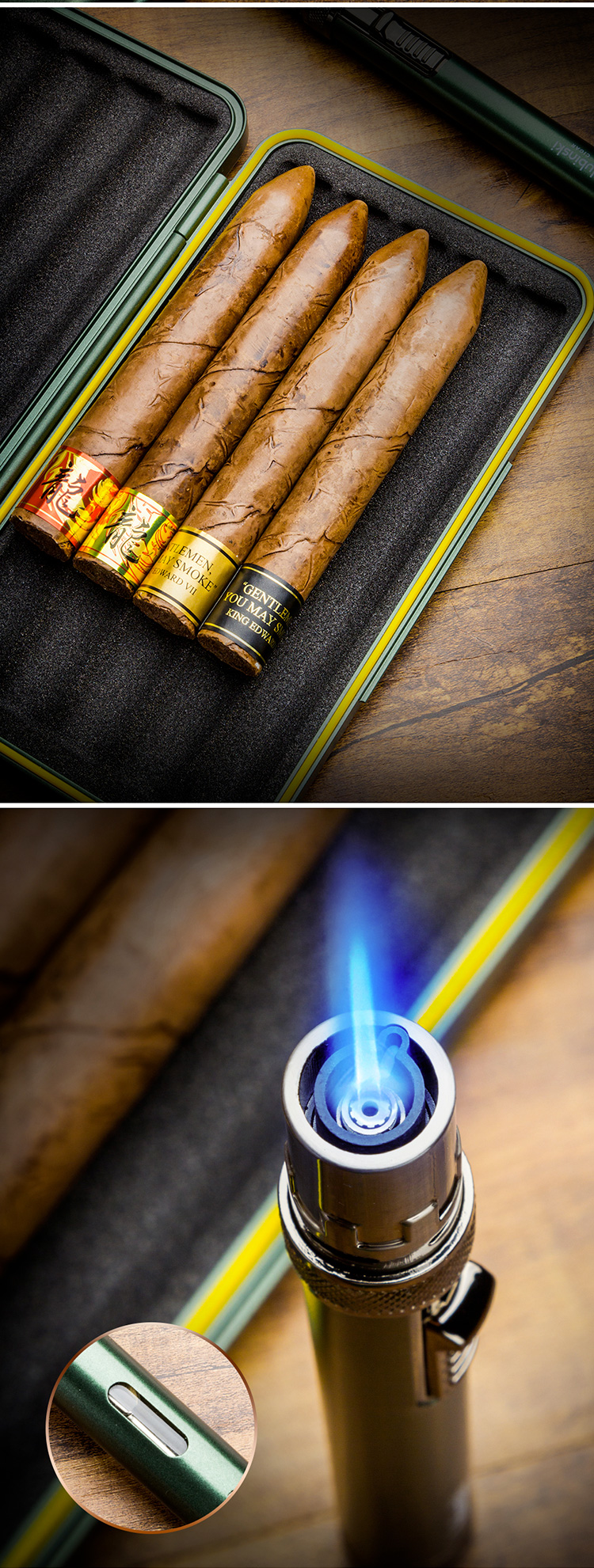 Lubinski 魯賓斯基 軍風旅行雪茄工具套裝（鋁盒） 配件禮盒｜W Cigar Shop 雪茄配件 商品詳情 2