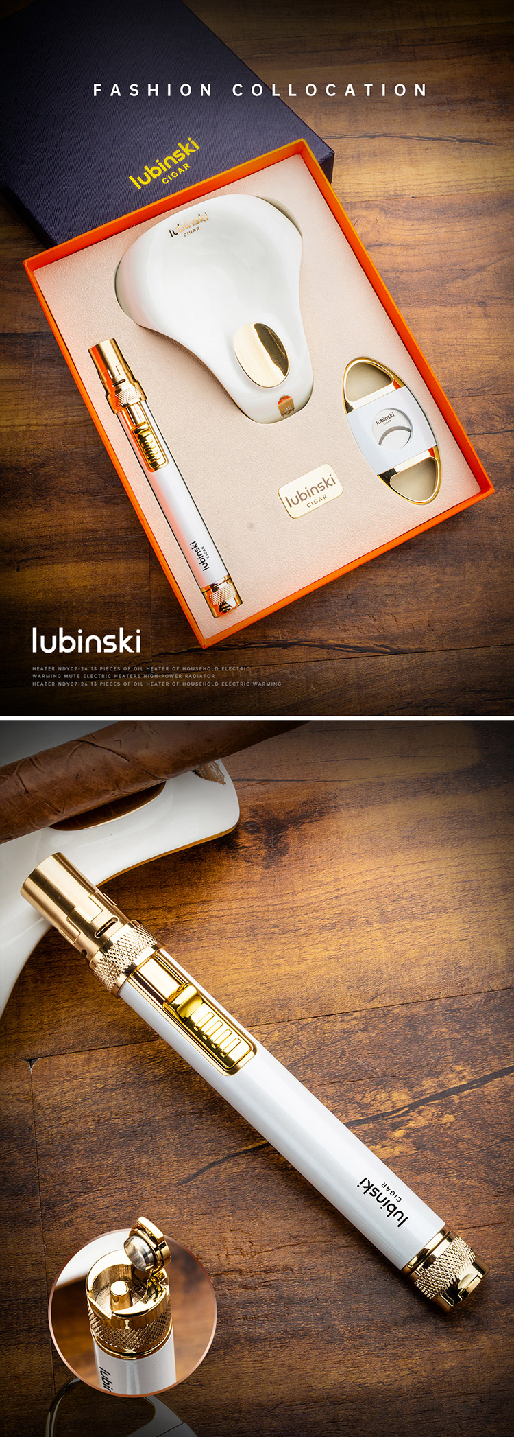 Lubinski 魯賓斯基 骨瓷菸灰缸三件雪茄工具禮盒 配件禮盒|W Cigar Shop 雪茄配件 商品詳情 1