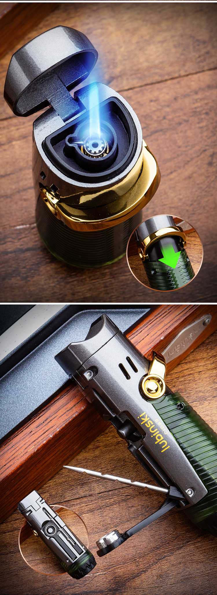 Lubinski 魯賓斯基 打火機+V 剪雪茄工具禮盒 配件禮盒|W Cigar Shop 雪茄配件 商品詳情 2