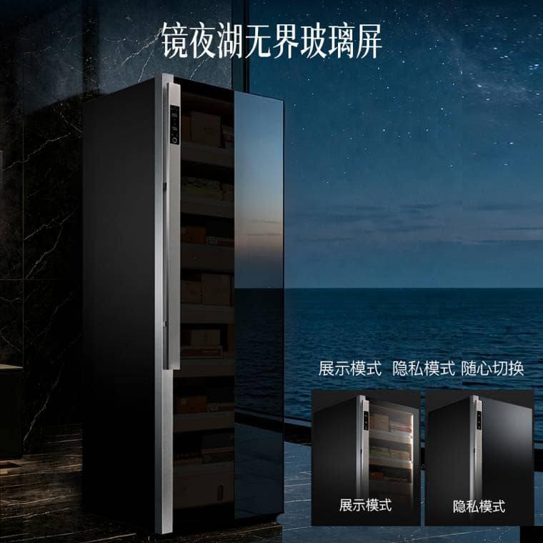 Raching 美晶 DM56「暗物質」耀石黑恆溫恆濕雪茄櫃|約1,200–1,500支 保濕櫃 · 恆溫箱|W Cigar Shop 雪茄配件 商品詳情 2