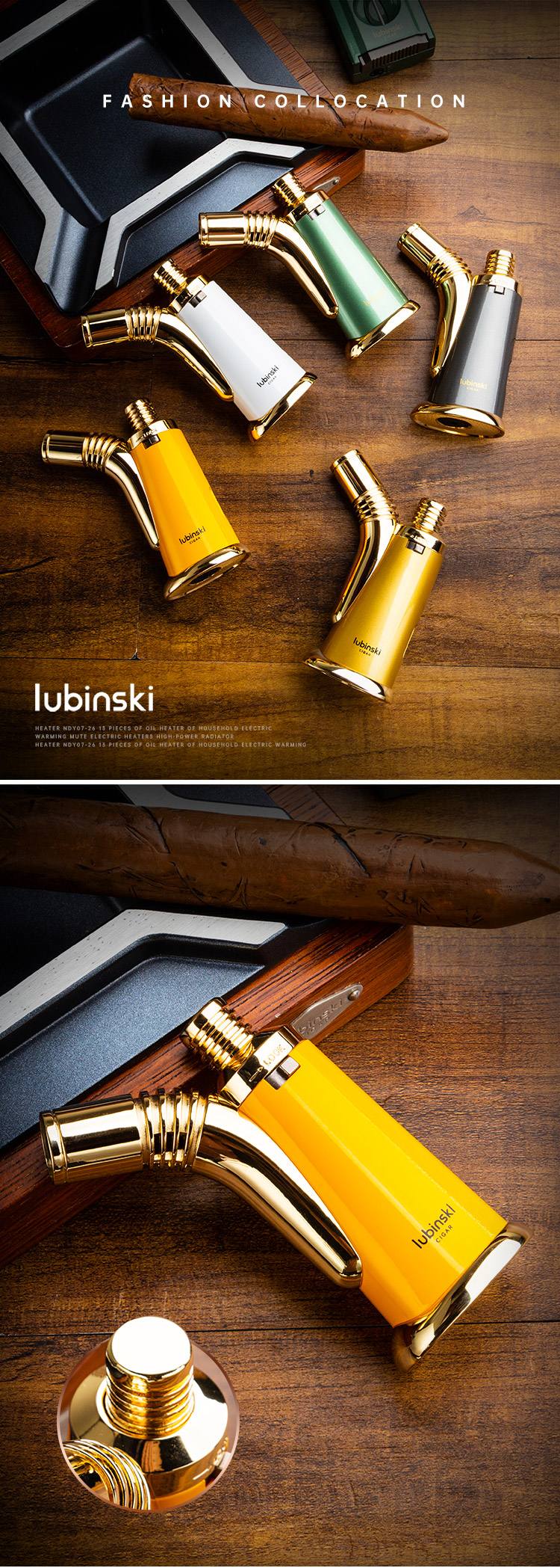 Lubinski 魯賓斯基 時尚金屬台式直衝藍焰打火機 打火機 · 點火｜W Cigar Shop 雪茄配件 商品詳情 1