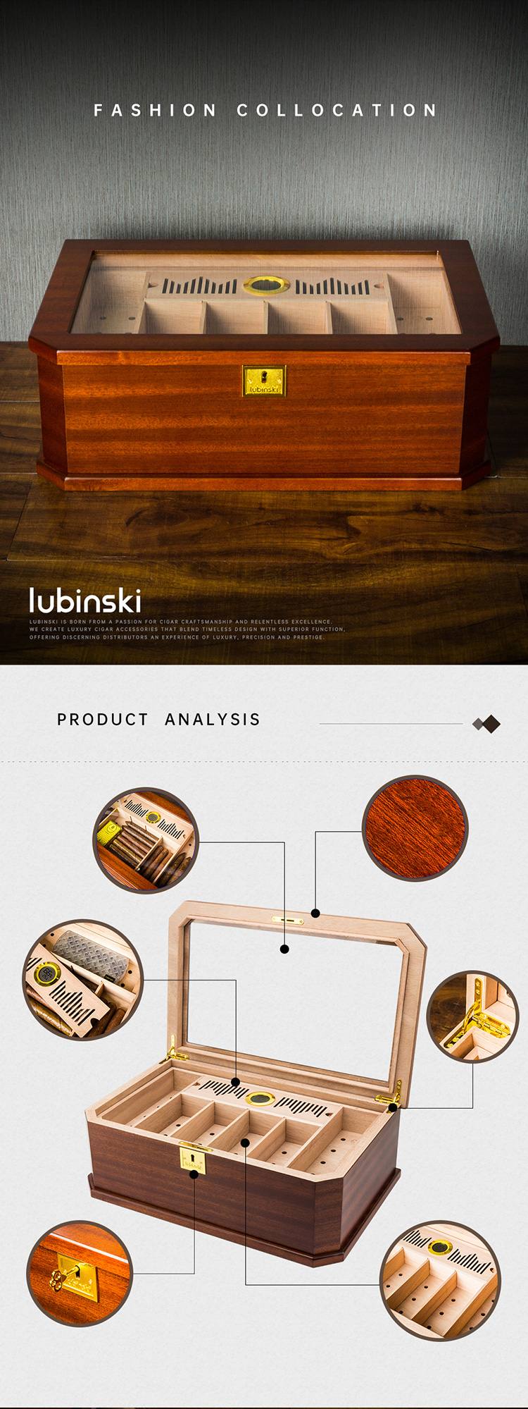 Lubinski 魯賓斯基 實木醇化養醒茄保濕盒 保濕櫃 · 恆溫箱｜W Cigar Shop 雪茄配件 商品詳情 1