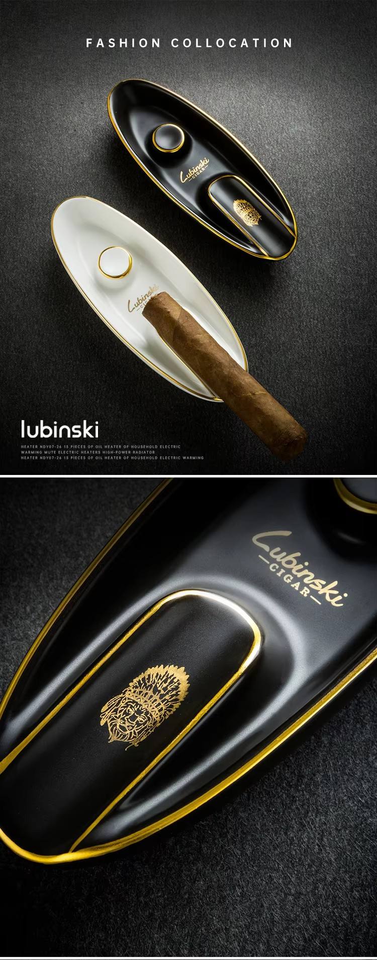 Lubinski 魯賓斯基 時尚骨瓷單槽雪茄菸灰缸 菸灰缸｜W Cigar Shop 雪茄配件 商品詳情 1