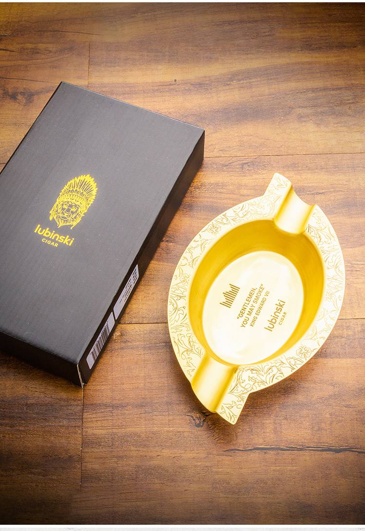 Lubinski 魯賓斯基 復古黃銅雙槽菸灰缸禮盒 菸灰缸|W Cigar Shop 雪茄配件 商品詳情 3