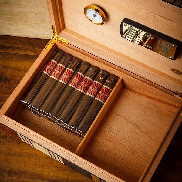 Lubinski 魯賓斯基 醇香雪松木木紋拼花雪茄保濕盒 保濕櫃 · 恆溫箱｜W Cigar Shop 雪茄配件 商品詳情 4