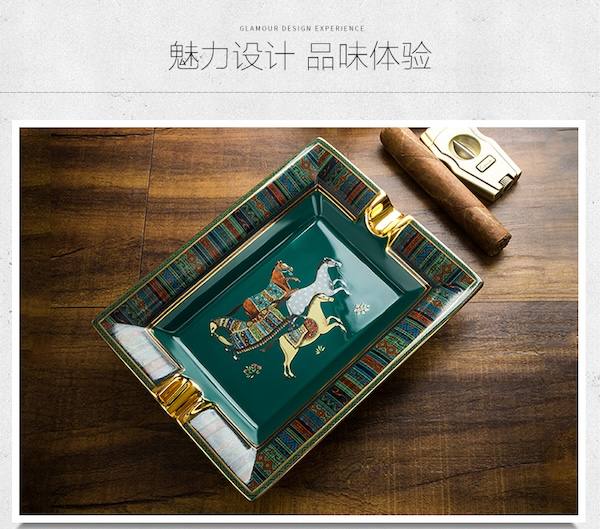 Lubinski 魯賓斯基 陶骨瓷方形台式兩槽菸灰缸 菸灰缸｜W Cigar Shop 雪茄配件 商品詳情 12