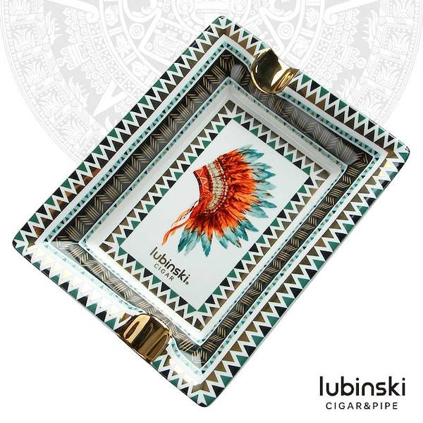Lubinski 魯賓斯基 雙槽錯位陶瓷雪茄菸灰缸