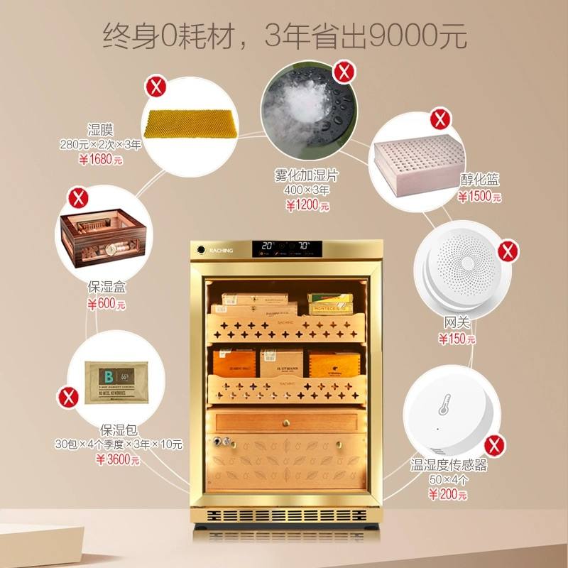 Raching 美晶 MON800A 智慧水平線實木雪茄櫃 保濕櫃 · 恆溫箱｜W Cigar Shop 雪茄配件 商品詳情 3
