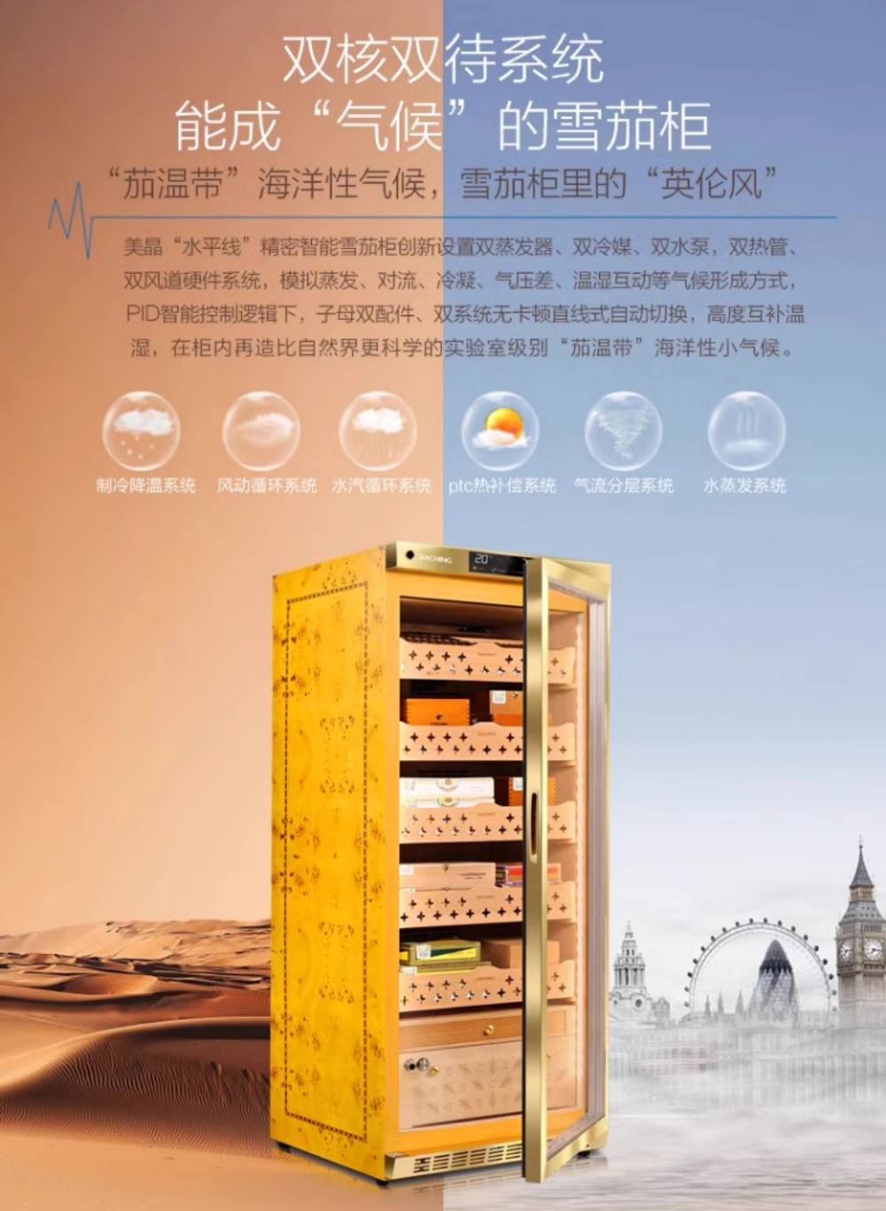 Raching 美晶 MON1800A 智慧雪茄保濕櫃 保濕櫃 · 恆溫箱|W Cigar Shop 雪茄配件 商品詳情 12