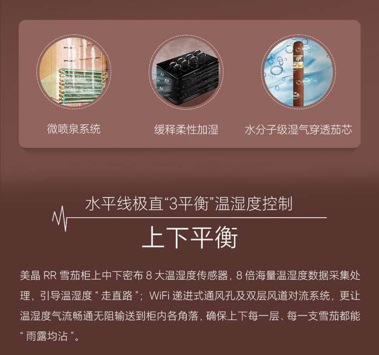 Raching 美晶 RR780 380L WIFI 恆溫恆濕雪茄櫃 保濕櫃 · 恆溫箱|W Cigar Shop 雪茄配件 商品詳情 16