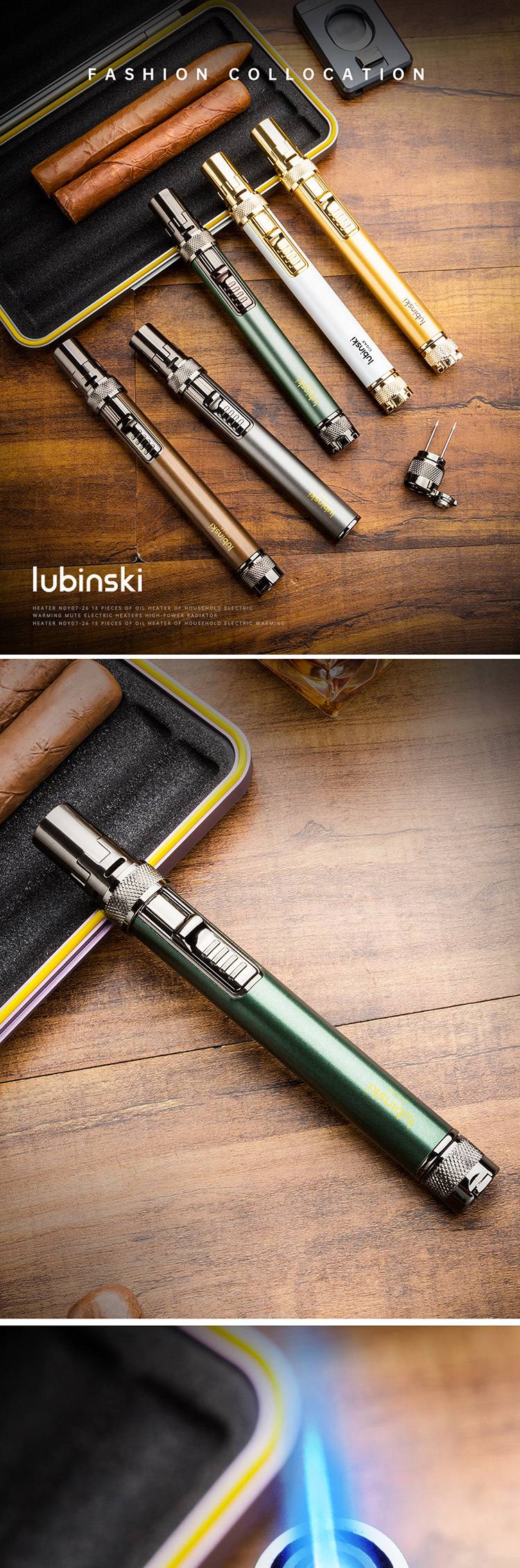 Lubinski 魯賓斯基 高端單直衝藍焰噴射托架雪茄打火機（YJA-10047） 打火機 · 點火｜W Cigar Shop 雪茄配件 商品詳情 1