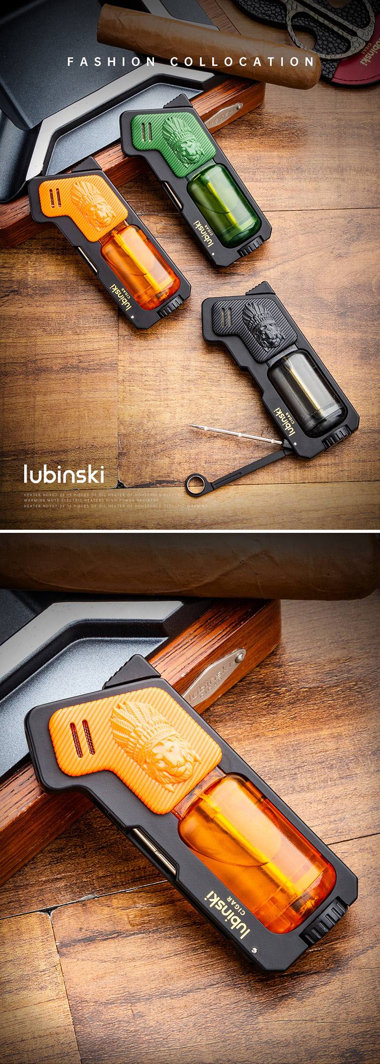 Lubinski 魯賓斯基 雙直衝藍焰噴射雪茄打火機（YJA-10068） 打火機 · 點火｜W Cigar Shop 雪茄配件 商品詳情 1