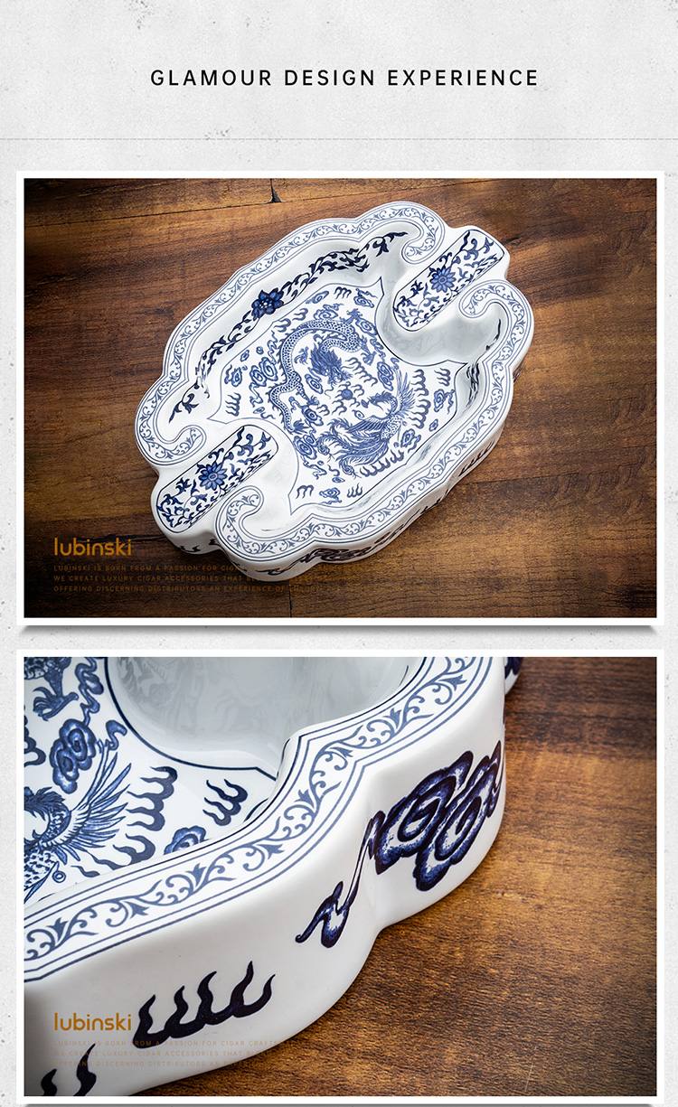 Lubinski 魯賓斯基 青花瓷雪茄菸灰缸（YJA-20058） 菸灰缸｜W Cigar Shop 雪茄配件 商品詳情 5