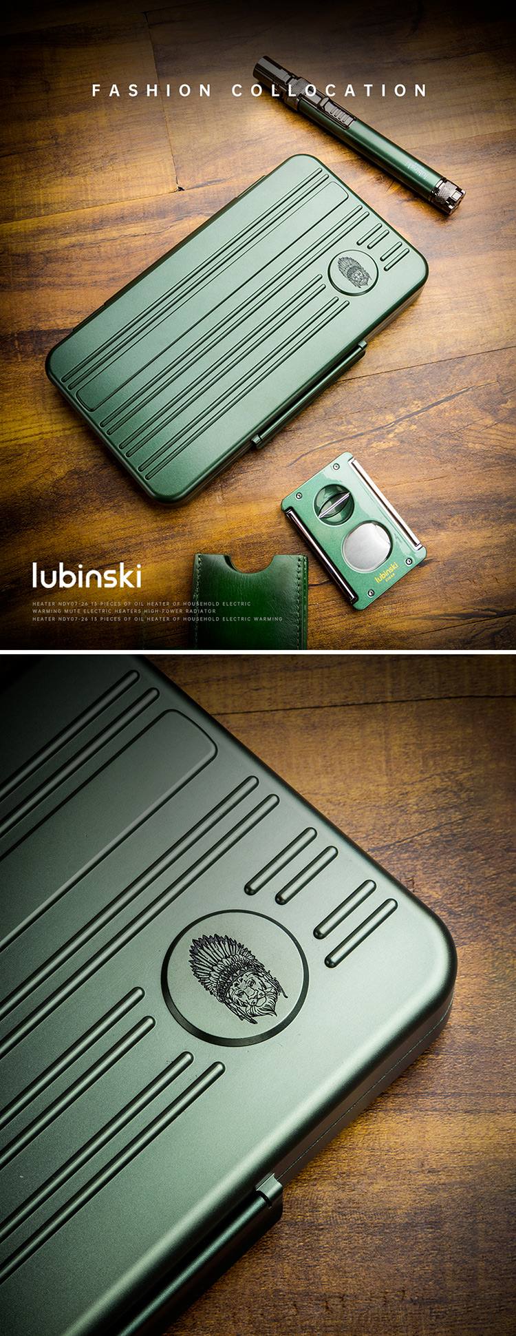 Lubinski 魯賓斯基 軍風旅行雪茄工具套裝(鋁盒) 收納 · 旅行盒|W Cigar Shop 雪茄配件 商品詳情 1