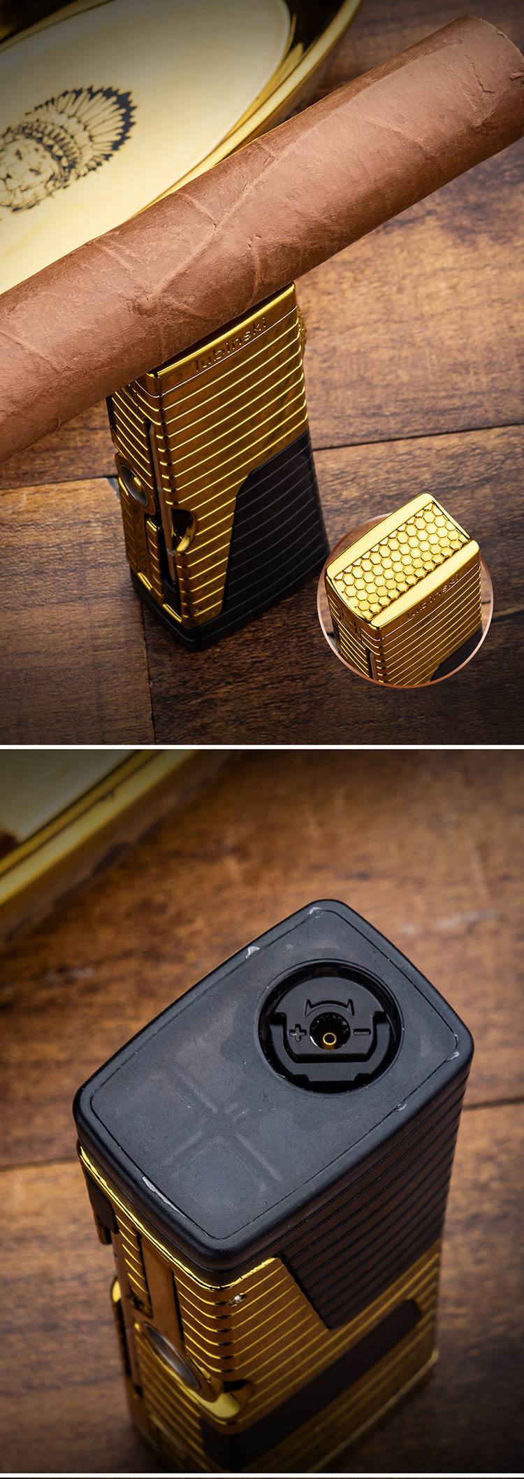 Lubinski 魯賓斯基 橄欖球形打火機＋V 剪禮盒 配件禮盒｜W Cigar Shop 雪茄配件 商品詳情 3